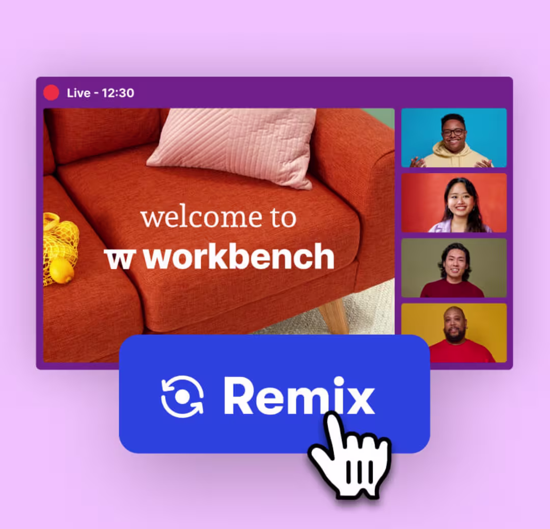 Live webinar recording with a CTA button for AI-powered editing