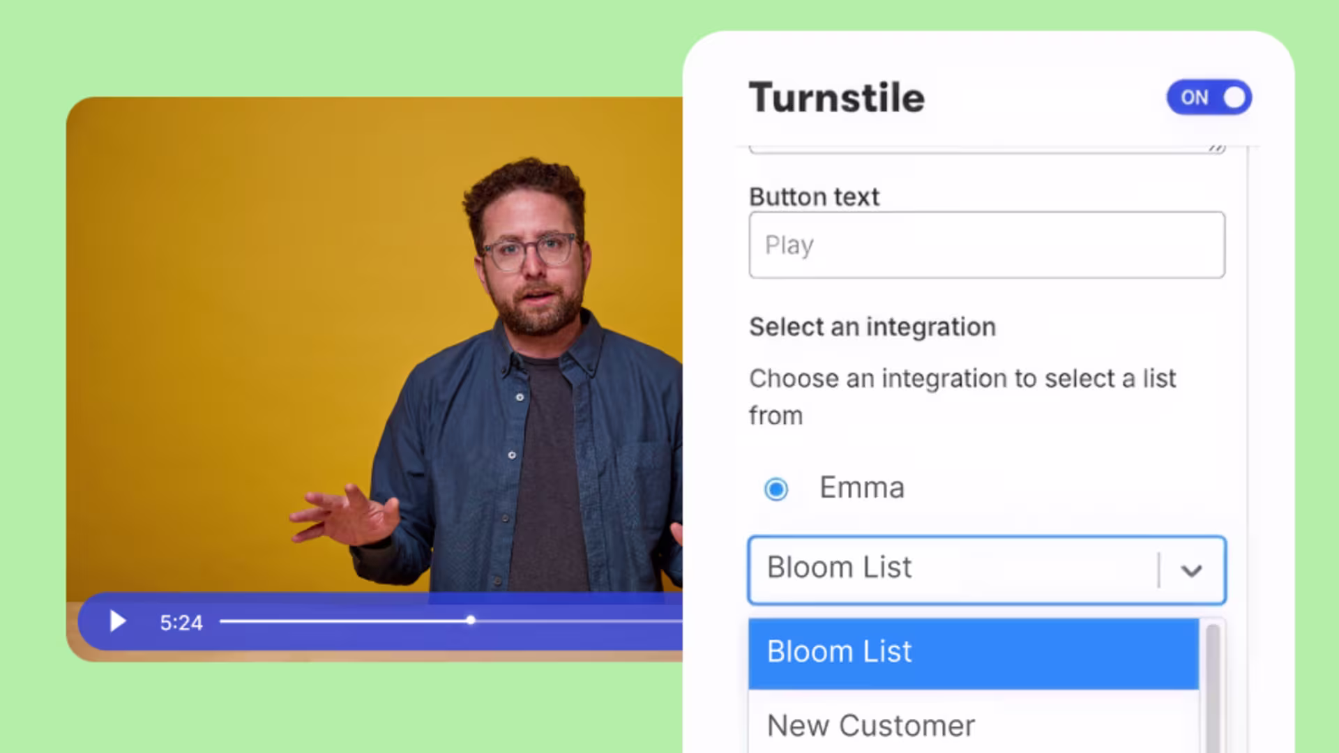 Viewer email captured in Wistia video is automatically synced to Emma.