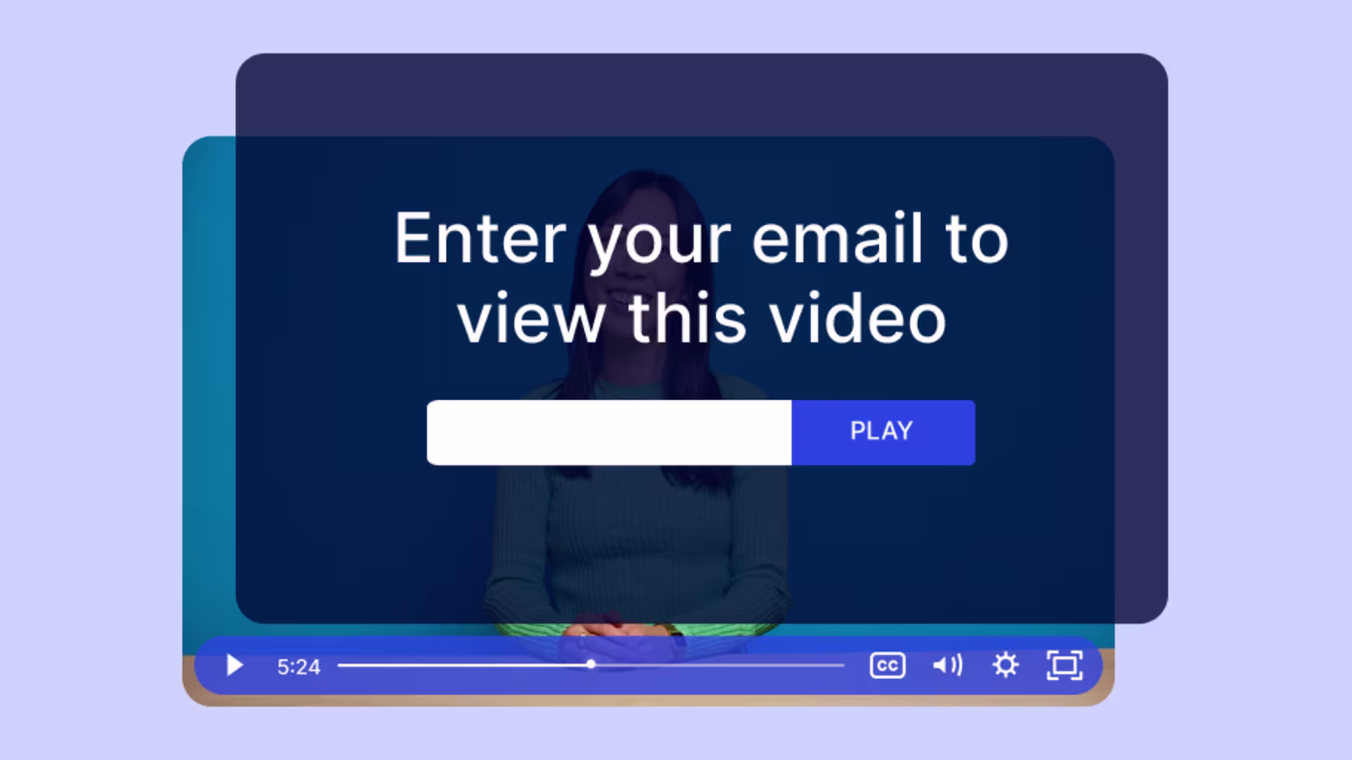 Form overlay in Wistia video collecting emails for Kit.